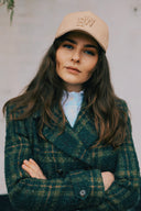 Lansdowne Check Short Pea Coat, creen ochre check