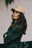 Lansdowne Check Short Pea Coat, creen ochre check