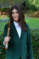 Ami kort blazer dame, velour, grøn british racing green