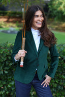 Ami kort blazer dame, velour, grøn british racing green