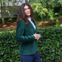 Ami kort blazer dame, velour, grøn british racing green
