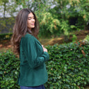 Ami kort blazer dame, velour, grøn british racing green