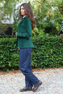 Ami kort blazer dame, velour, grøn british racing green