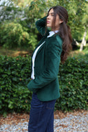 Ami kort blazer dame, velour, grøn british racing green
