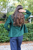 Ami kort blazer dame, velour, grøn british racing green