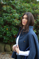 Surrey Ladies Tweed Cape, midnight blue