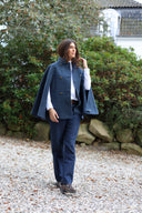 Surrey Ladies Tweed Cape, midnight blue
