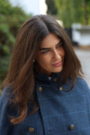 Surrey Ladies Tweed Cape, midnight blue