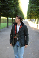 Starberg mens winter oilskin jacket, quiltet for, olivengrøn