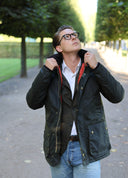 Starberg mens winter oilskin jacket, quiltet for, olivengrøn