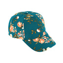 Baseball Cap, blomstermønster, petroliumsblå