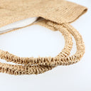 Håndtaske Raffia strå med kort håndtag, lynlåslukning og foring
