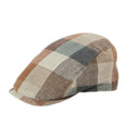 Check sommer hat, hør, multi farve