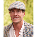 Henry Harris Tweed Flat Cap sixpence - houndstooth creme