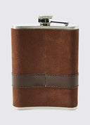 Rugby lommelærke, walnut, ædelstål og læder, 240 ml