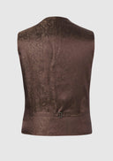 Angus vest med revers, brun, Harris Tweed