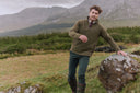 Feeney Zip Neck Sweater, Dusky Green, medium