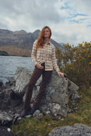Elderflower, mocha, ladies boot cut fløjlsbukser, babyfløjl m. stretch