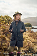 Clifford Ladies LONG Waxed Jacket PRIMALOFT foret, Olivengrøn