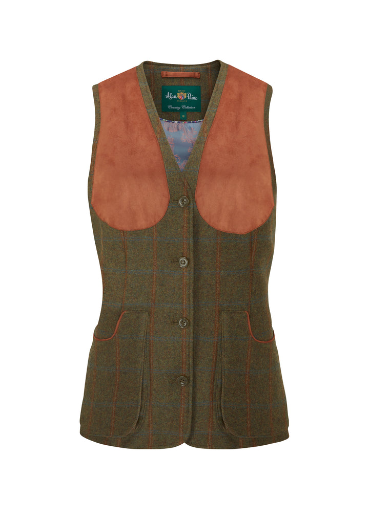 Combrook Ladies Tweed Shooting Waistcoat, Willow