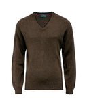 Streetly pullover, cocoa, v-hals classic fit, herre, lammeuld