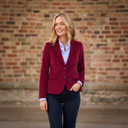 Ami kort blazer dame, velour, vinrød