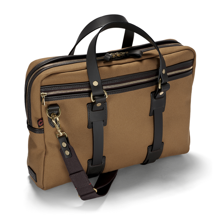 CROOTS British Twill Laptop Bag, tan mellembrun