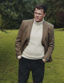 Patrick blazer, mustard herringbone, Harris Tweed