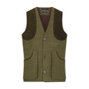 Berston skydevest, derby tweed, mørk grøn