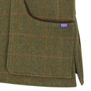 Berston skydevest, derby tweed, mørk grøn