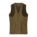 Berston skydevest, derby tweed, grønbrun med rød overtern