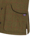 Berston skydevest, derby tweed, grønbrun med rød overtern