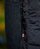Boston quiltet jakke med Harris Tweed detaljer, blå