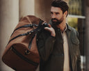 British Twill Duffle Holdall, tan mellembrun