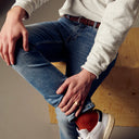 Bomuldssokker, rust orange rib