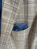 London blazer, ren silke, lys glencheck tern, farve 6491
