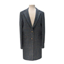 Christine Ladies Coat frakke af Harris Tweed, blue multi check