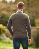 Fiffi cardigan modern fit, herre, merinould, nutmeg muskat brun