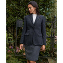 Carola blazer dame, Harris Tweed, koksgrå sildebensmønster