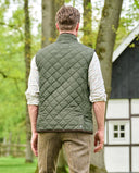 Charles quiltet vest med fløjlsdetaljer, olivengrøn