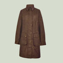 Clifford Ladies LONG Waxed Jacket PRIMALOFT foret, Olivengrøn