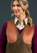 Combrook Ladies Tweed Shooting Waistcoat, Willow