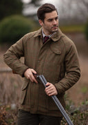 Combrook Mens Tweed Waterproof Coat, sage salviegrøn