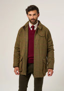 Combrook Mens Tweed Waterproof Coat, sage salviegrøn
