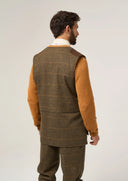 Combrook Mens Tweed Shooting Waistcoat, teak