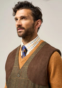 Combrook Mens Tweed Shooting Waistcoat, teak