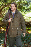 Combrook Mens Tweed Waterproof Coat, teak