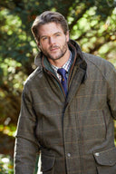 Combrook Mens Tweed Waterproof Coat, teak