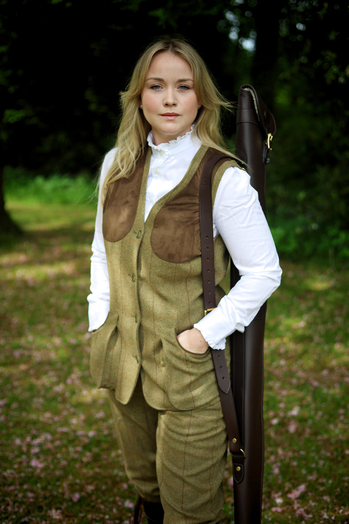 Combrook Ladies Tweed Shooting Waistcoat, Grove
