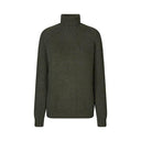 Glencoe Ladies Roll Neck rullekravesweater, Loden Green, Geelong lammeuld